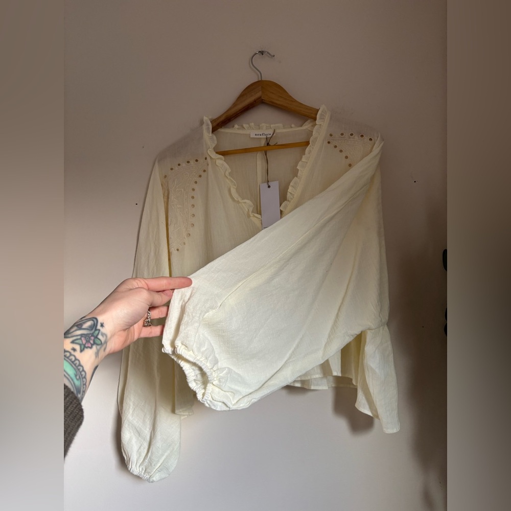 Neuflora Cotton Blouse in Ivory - Picture 4 of 8